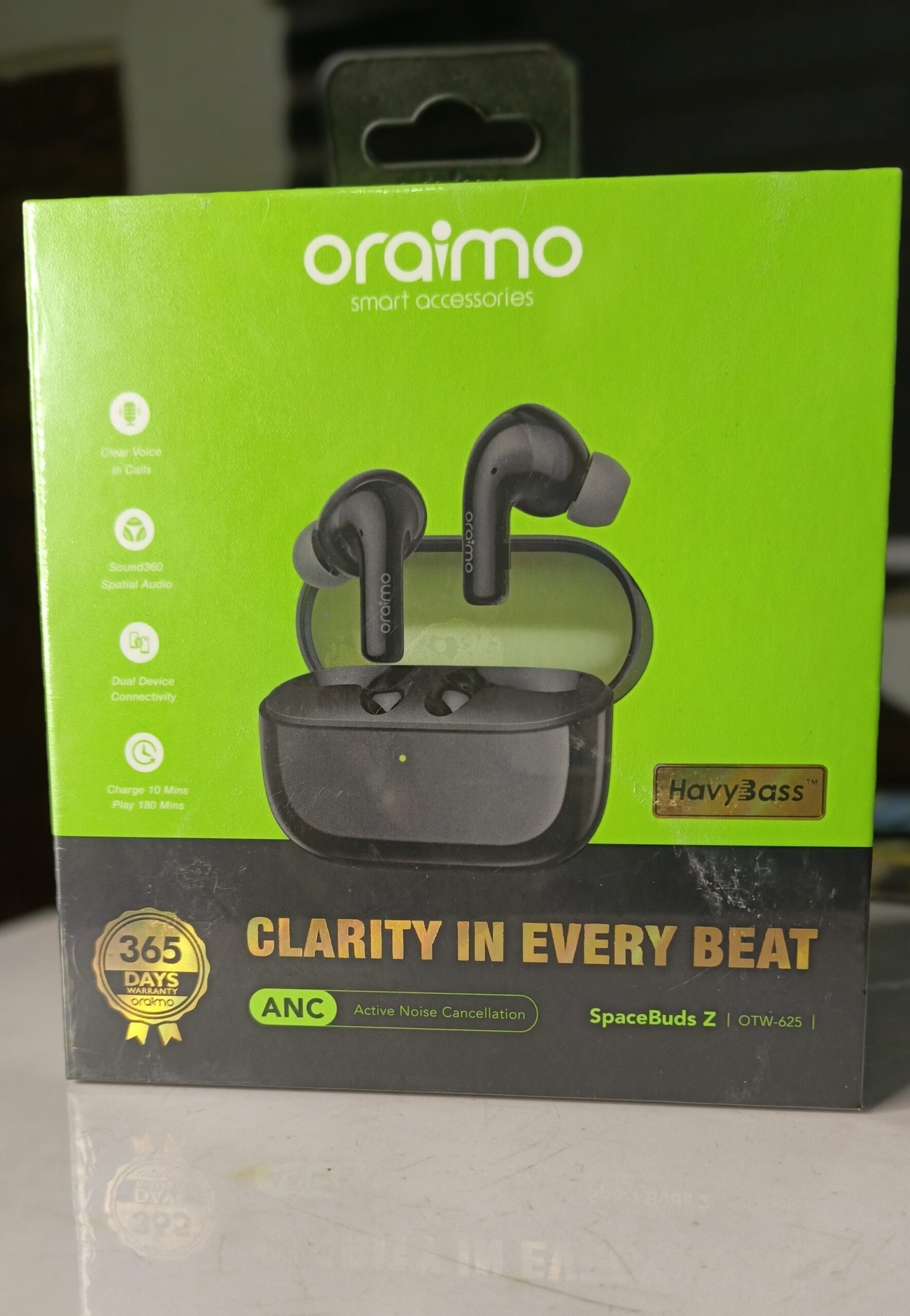 Oraimo SpaceBuds Z Clarity in Every Beat Earbuds – Active Noise Cancellation & Immersive Sound otw-625